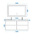 AICA SANITAIRE - Ensemble meuble de salle de bain 120cm, vasque céramique et LED miroir, chêne - vignette