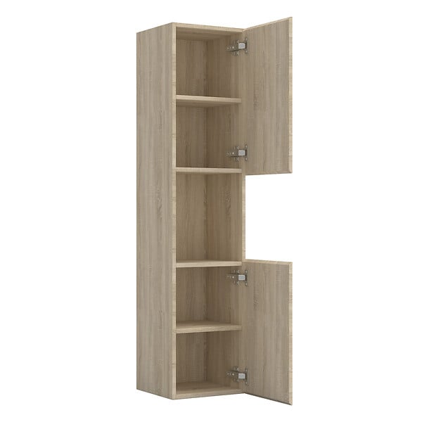 AICA SANITAIRE - AICA Ensemble meuble vasque L.99cm chêne 2 tiroirs + lavabo + colonne - large