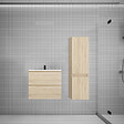 AICA SANITAIRE - AICA Ensemble meuble vasque L.60cm chêne 2 tiroirs + lavabo + colonne easy - vignette