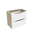AICA SANITAIRE - AICA Meuble de salle de bain 60cm avec 2 tiroirs, suspendu Blanc + Chêne - vignette