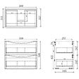 AICA SANITAIRE - AICA Meuble de salle de bain 60cm avec 2 tiroirs, suspendu Blanc + Chêne - vignette