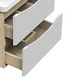 AICA SANITAIRE - AICA Meuble de salle de bain 60cm avec 2 tiroirs, suspendu Blanc + Chêne - vignette