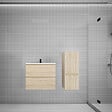 AICA SANITAIRE - AICA Ensemble meuble vasque L.60cm chêne 2 tiroirs + colonne + lavabo - vignette