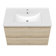 AICA SANITAIRE - AICA Ensemble meuble vasque L.79cm chêne 2 tiroirs + lavabo + colonne - vignette