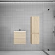 AICA SANITAIRE - AICA Ensemble meuble vasque L.50cm chêne 2 tiroirs + lavabo + colonne design - vignette