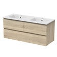 AICA SANITAIRE - AICA Meuble de salle de bain chêne 120cm, suspendu avec 4 tiroirs - vignette