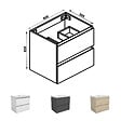 AICA SANITAIRE - AICA Meuble de salle de bain chêne 60cm, suspendu avec 2 tiroirs - vignette