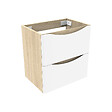AICA SANITAIRE - AICA Meuble de salle de bain 50cm avec 2 tiroirs, suspendu Blanc + Chêne - vignette