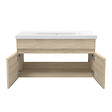 AICA SANITAIRE - AICA Meuble de salle de bain 80cm à double porte, suspendu, Chêne - vignette