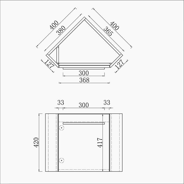 AICA SANITAIRE - AICA Meuble de salle de bain 40cm avec tiroir, meuble d'angle suspendu Chêne - large
