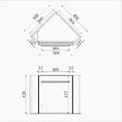 AICA SANITAIRE - AICA Meuble de salle de bain 40cm avec tiroir, meuble d'angle suspendu Chêne - vignette