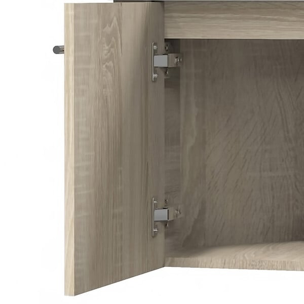AICA SANITAIRE - AICA Meuble de salle de bain 40cm avec tiroir, meuble d'angle suspendu Chêne - large