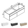 AICA SANITAIRE - AICA Meuble de salle de bain 120cm à double porte, suspendu, Chêne - vignette