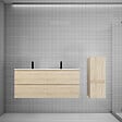 AICA SANITAIRE - AICA Ensemble meuble double vasque L.120cm chêne 2 tiroirs + colonne + lavabo - vignette