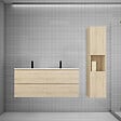 AICA SANITAIRE - AICA Ensemble meuble double vasque L.120cm chêne 4 tiroirs + lavabo + colonne - vignette
