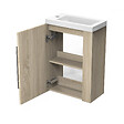 AICA SANITAIRE - AICA Meuble de salle de bain 44cm avec 2 compartiments, suspendu, Chêne - vignette