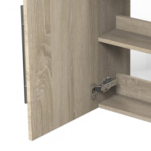 AICA SANITAIRE - AICA Meuble de salle de bain 44cm avec 2 compartiments, suspendu, Chêne - large