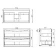 AICA SANITAIRE - AICA Meuble de salle de bain 80cm avec 2 tiroirs, suspendu Blanc + Chêne - vignette