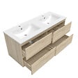 AICA SANITAIRE - AICA Ensemble meuble double vasque L.120cm 4 tiroirs + lavabo + 2*LED miroirs rond 60cm + colonne C,chêne,easy - vignette