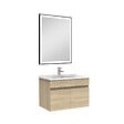 AICA SANITAIRE - Meuble simple vasque 60cm avec miroir 3 couleurs et dimmable chêne wotan - vignette