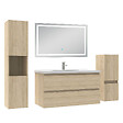 AICA SANITAIRE - Ensemble meuble salle de Bain 100cm avec colonne et miroir mural lumineux 3 couleurs Chêne Wotan - vignette