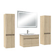 AICA SANITAIRE - Ensemble meubles Salle de Bain 60cm avec colonne + miroir lumineux 3 couleurs Chêne Wotan - vignette