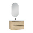 AICA SANITAIRE - Ensemble meubles Salle de Bain 80cm vasque + miroir lumineux Chêne Wotan - vignette