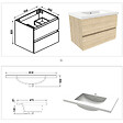 AICA SANITAIRE - Ensemble meubles Salle de Bain 80cm vasque + miroir lumineux Chêne Wotan - vignette