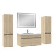 AICA SANITAIRE - Ensemble meubles Salle de Bain 80cm avec colonne + miroir lumineux 3 couleurs Chêne Wotan - vignette