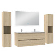AICA SANITAIRE - Ensemble meuble Salle de Bain 120cm avec colonne + miroir lumineux dimmable chêne wotan - vignette