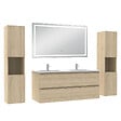 AICA SANITAIRE - Ensemble meubles Salle de Bain 120cm avec colonne et miroir lumineux 3 couleurs et dimmable Chêne Wotan - vignette