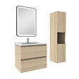 AICA SANITAIRE - Meuble salle de Bain 60cm avec colonne + miroir 3 couleurs Chêne Wotan - vignette
