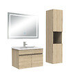 AICA SANITAIRE - Ensemble meuble salle de Bain 60cm avec colonne + miroir 3 couleurs Chêne Wotan - vignette