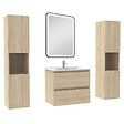 AICA SANITAIRE - Meubles Salle de Bain 60cm avec colonne + miroir lumineux 3 couleurs + dimmable Chêne Wotan - vignette