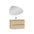 AICA SANITAIRE - Ensemble meubles Salle de Bain 80cm vasque + miroir 3 couleurs lumineux Chêne Wotan - vignette