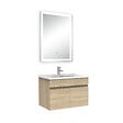 AICA SANITAIRE - Ensemble meuble Salle de Bain 60cm simple vasque + miroir lumineux 3 couleurs + dimmable chêne wotan - vignette