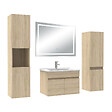 AICA SANITAIRE - Ensemble meuble Salle de Bain 60cm avec colonne + miroir lumineux 3 couleurs Chêne Wotan - vignette