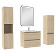 AICA SANITAIRE - Meuble Salle de Bain 60cm avec colonne + miroir lumineux 3 couleurs Chêne Wotan - vignette