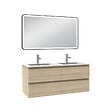 AICA SANITAIRE - Meuble Salle de Bain 120cm Chêne Wotan double vasque + miroir lumineux 3 couleurs + dimmable - vignette