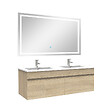 AICA SANITAIRE - Ensemble meuble Salle de Bain 120cm Chêne Wotan double vasque + miroir lumineux 3 couleurs + dimmable - vignette
