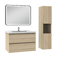 AICA SANITAIRE - Meuble salle de Bain 80cm avec colonne + miroir 3 couleurs Chêne Wotan - vignette