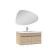 AICA SANITAIRE - Meubles simple vasque 80cm vasque + miroir 3 couleurs lumineux Chêne Wotan - vignette