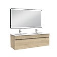 AICA SANITAIRE - Meuble double vasque 120cm avec miroir 3 couleurs + dimmable chêne wotan - vignette