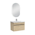 AICA SANITAIRE - Meubles simple vasque 60cm vasque + miroir lumineux Chêne Wotan - vignette