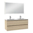 AICA SANITAIRE - Ensemble meuble Salle de Bain 120cm double vasque et miroir lumineux 3 couleurs et dimmable chêne wotan - vignette
