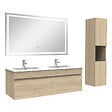 AICA SANITAIRE - Ensemble meuble salle de Bain 120cm avec colonne + miroir 3 couleurs Chêne Wotan - vignette