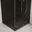 COSYNEO - Receveur de douche en pierre naturelle extra plat à poser 80x80cm - blanc et noir marbre - ORIGINE - vignette