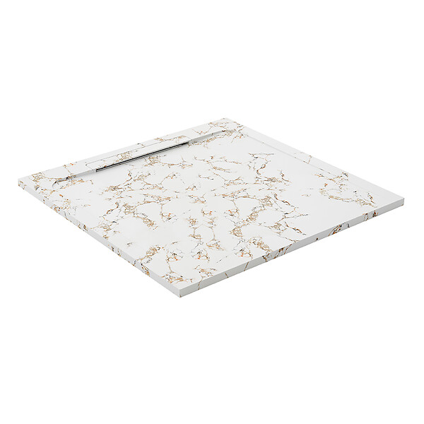 COSYNEO - Receveur de douche en pierre naturelle extra plat à poser 90x90cm - blanc marbre - ORIGINE - large