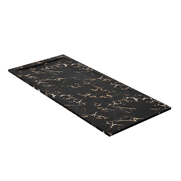 COSYNEO - Receveur de douche en pierre naturelle extra plat à poser 80x90cm - noir marble - ORIGINE - large