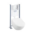 VILLEROY ET BOCH - Pack wc suspendu sans bride  Subway 2.0 + abattant + plaque chromée + bâti Grohe - vignette